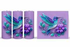 Hummingbird Tumbler Sublimation. Bird Flowers Tumbler Product Image 2