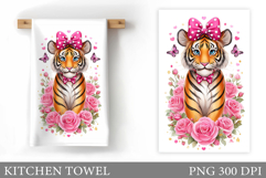 Tiger Kitchen Towel Design. Tiger Sublimation Product Image 1