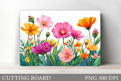 Floral Cutting Board Design. Flowers Cutting Board Product Image 1