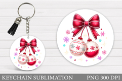 Merry Christmas Keychain. Christmas Keychain Design Product Image 1