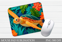 Turtle Mouse Pad Design. Sea Turtle Sublimation Product Image 1