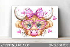 Cute Cow Cutting Board Design. Cow Sublimation Product Image 1