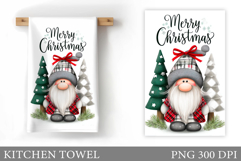 Christmas Kitchen Towel. Christmas Gnome Kitchen Towel Product Image 1