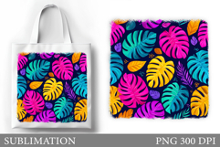 Tropical Leaves Tote Bag. Tropical Tote Bag Sublimation Product Image 1