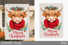 Christmas Cow Garden Flag. Christmas Garden Flag Sublimation Product Image 1