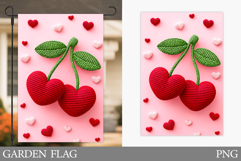 Valentines Cherry Garden Flag. Valentines Garden Flag Design Product Image 1