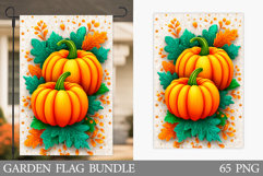 Pumpkin Garden Flag Design. Fall Garden Flag Sublimation Product Image 1