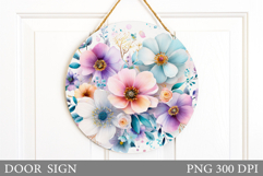 Wildflowers Door Sign. Flowers Door Sign Design Product Image 1