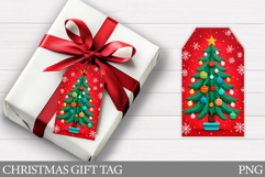 Christmas Gift Tag Printable. Christmas Tree Gift Tag Design Product Image 1