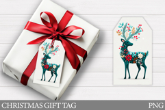 Reindeer Gift Tag Printable. Christmas Gift Tag Design Product Image 1