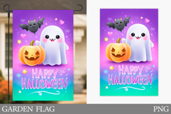 Halloween Garden Flag Design. Halloween Ghost Garden Flag Product Image 1