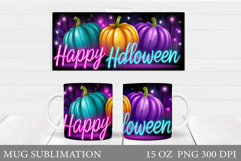 Halloween Mug Sublimation. Halloween Pumpkin Mug Design Product Image 1