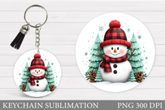 Christmas Snowman Keychain. Christmas Keychain Sublimation Product Image 1