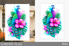 Peacock Garden Flag Design. Peacock Sublimation Product Image 1
