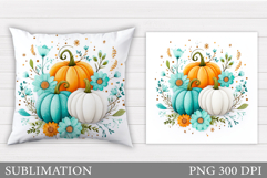 Fall Pumpkin Pillow Design. Pumpkin Sublimation Product Image 1