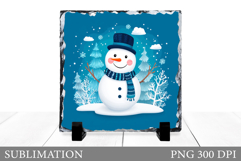 Cute Snowman Slate Sublimation. Christmas Slate Design Product Image 1