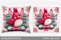 Cardinal Pillow Design. Christmas Pillow Sublimation Product Image 1