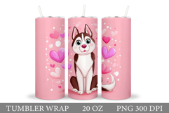 Valentines Dog Tumbler Design. Valentine Tumbler Sublimation Product Image 1