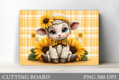 Cute Lamb Cutting Board. Lamb Flowers Cutting Board Design Product Image 1