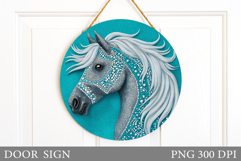 Horse Door Sign Design. Horse Sublimation Product Image 1