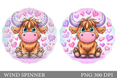 Valentines Cow Wind Spinner. Valentines Wind Spinner Design Product Image 1