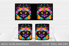 Cute Cat Mug Design. Cute Cat Sublimation Product Image 1