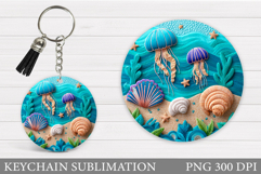Jellyfish Keychain Sublimation. Jellyfish Sublimation Product Image 1