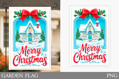 Merry Christmas Garden Flag Design. Christmas Sublimation Product Image 1