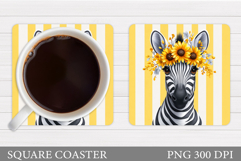 Zebra Coaster Design. Summer Coaster Sublimation Product Image 1