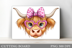 Cute Cow Cutting Board Design. Cow Sublimation Product Image 1