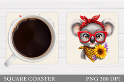 Cute Koala Coaster Design. Koala Sublimation Product Image 1