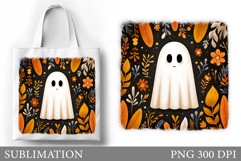 Ghost Tote Bag Sublimation. Halloween Tote Bag Design Product Image 1