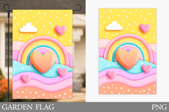 Hearts Garden Flag Design. Valentine Garden Flag Sublimation Product Image 1