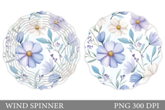Floral Wind Spinner Sublimation. Flowers Wind Spinner Design Product Image 1