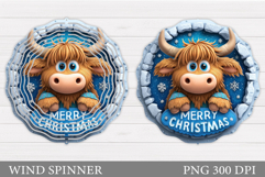 Christmas Cow Wind Spinner. Christmas Wind Spinner Design Product Image 1