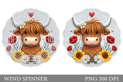 Cute Cow Wind Spinner Design. Cute Cow Sublimation Product Image 1