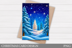 Christmas Card Printable. Christmas Tree Card Design Product Image 1