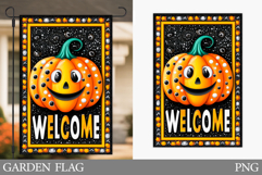 Halloween Garden Flag Design. Halloween Pumpkin Garden Flag Product Image 1
