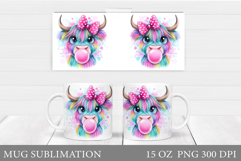 Iridescent Cow Mug Design. Iridescent Cow Sublimation Product Image 1