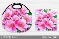 Flowers Lunch Bag Sublimation. Floral Lunch Bag Design Product Image 1