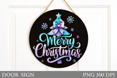 Christmas Door Sign Design. Merry Christmas Door Sign Product Image 1