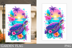 Sea Turtle Garden Flag Design. Sea Turtle Sublimation Product Image 1