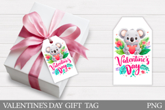 Valentines Koala Gift Tag. Valentine Gift Tag Printable Product Image 1