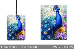 Peacock Car Air Freshener. Flowers Car Air Freshener Design Product Image 1