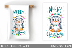 Christmas Penguin Kitchen Towel. Christmas Kitchen Towel Product Image 1