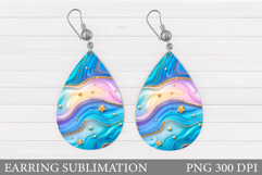 Abstract Earring Sublimation. Teardrop Abstract Earring Product Image 1