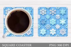 Snowflakes Coaster Sublimation. Snowflakes Sublimation Product Image 1