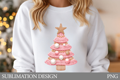Crochet Christmas Tree T-Shirt. Christmas Tree Sublimation Product Image 1