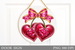 Valentines Cherry Door Sign. Valentines Door Sign Design Product Image 1