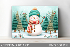 Cute Snowman Cutting Board. Christmas Cutting Board Design Product Image 1